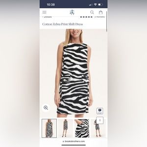 Brooks Brothers Cotton Zebra Print Shift Dress